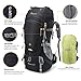 Mountaintop 65L Outdoor Hiking Backpack Camping Backpack Internal Frame Bag, Black