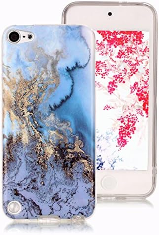 Marble Case for iPod Touch 5, iPod Touch 6 Case, Ronger Gel TPU Silicone Case Ultra Thin Flexible Cover with Stone Pattern for iPod Touch 5 /6 Case, Blue Sea