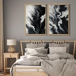 MUDECOR Framed Canvas Print Wall Art Set Monochrome