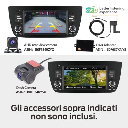 Car Radio Linux Lightning Start Compatible Fiat Doblo 2010-2015 | Quick Installation | CarPlay/Android Auto Wireless/FM/AM/RDS/USB | DSP 100W |