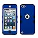MYTURTLE iPod Touch 7th 6th 5th Generation Case Shockproof Hybrid Hard Silicone Shell Impact Cover with Screen Protector for iPod Touch 7 (2019), iPod Touch 5/6 (2015), Titanium Blue Black