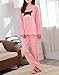 MyFav Junior Cute Girl Pajama Striped Polka Dots Loungewear Pink Pullover Gown
