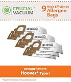 Type I Paper Bags for Hoover Platinum UH30010COM Upright Vacuums; Compare to Hoover Part Nos. AH10005, 985059002; Designed & Engineered by Crucial Vacuum