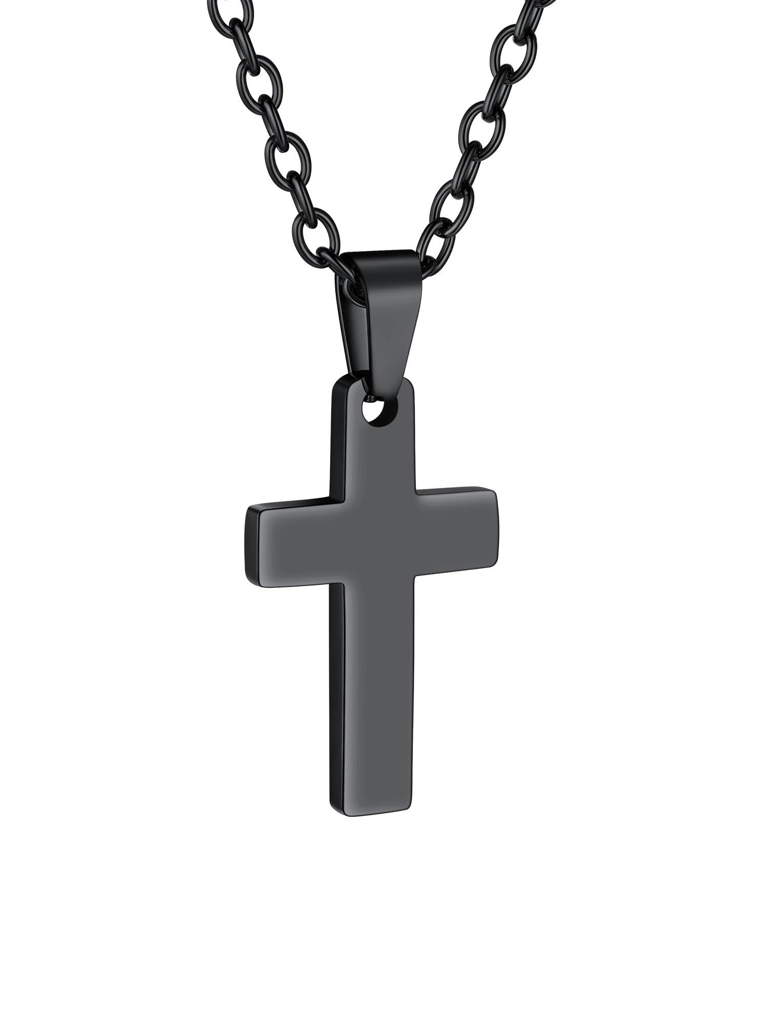 PROSTEEL Unisex Cross Necklace Gift for Valentine Day Stainless Steel Christian Jewelry Black Chain โ image 1
