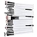KOLIGHT® 20 Pcs Pro Makeup Set Powder Foundation Eyeshadow Eyeliner Lip Cosmetic Brushes (Black+White)