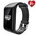 Dawo Fitness Tracker Watch IP68 Waterproof Activity Wireless Smart Bracelet with Continuous Heart Rate Monitor Step Calorie Sleep Counter Bluetooth Wristband Pedometer Sports Smart Band(Black）