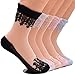 Sept.Filles Women's Socks Lace Ultrathin Flower Socks Packs of 5 (5 Colors-1)