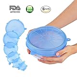 Silicone Stretch Lids Wuudi Silicone lids 6 Pack of Various Sizes BPA Free FDA Approved Food Covers for Cups,Pots,Can,bowls,Dishes,Jars