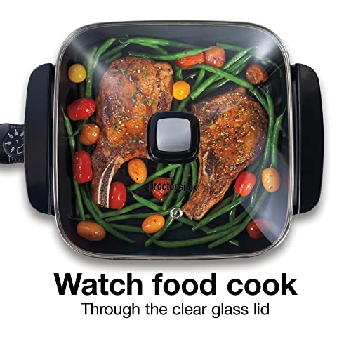 Proctor Silex Electric Skillet with Lid, 116 sq. in. Nonstick Cooking