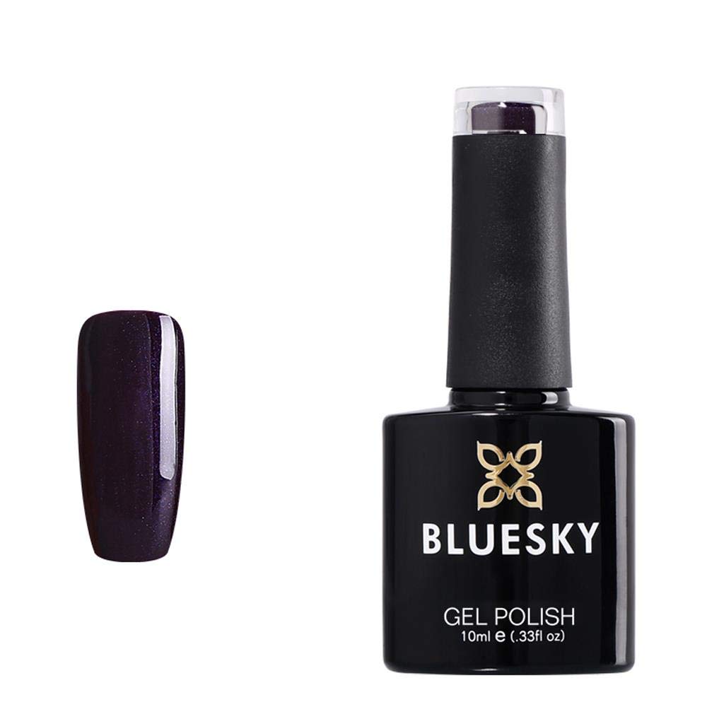 Bluesky Bluesky Gel Polish, Rock Royalty, 80524, 10 ml, Gel Soak Off Nail Polish, Purple, Black, Dark, Glitter, Shimmer (Need to Cure Under UV/LED Lamp) Pack (x)