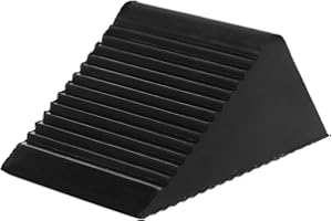 RUNROTOO Portable Rubber Wheel Chocks Solid Tire Wedges 125X75X60Mm Non-Slip Blocks for Trailer and Rv Safety