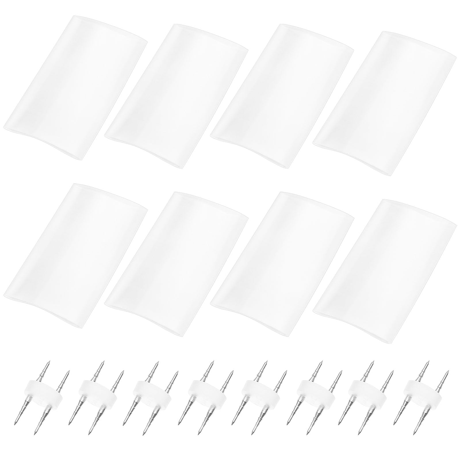 LT Easiyl 8 Pairs Rope Light 2 Wire Installation Accessory Coupler with Heat Shrink Sleeve 2 Pin RGB LED Light Strip Connectors for 13mm Diameter String Lights