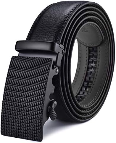 X XHtang Men's Ratchet Belt with Genuine Leather, Slide Belt for men 1 3/8 inches Wide