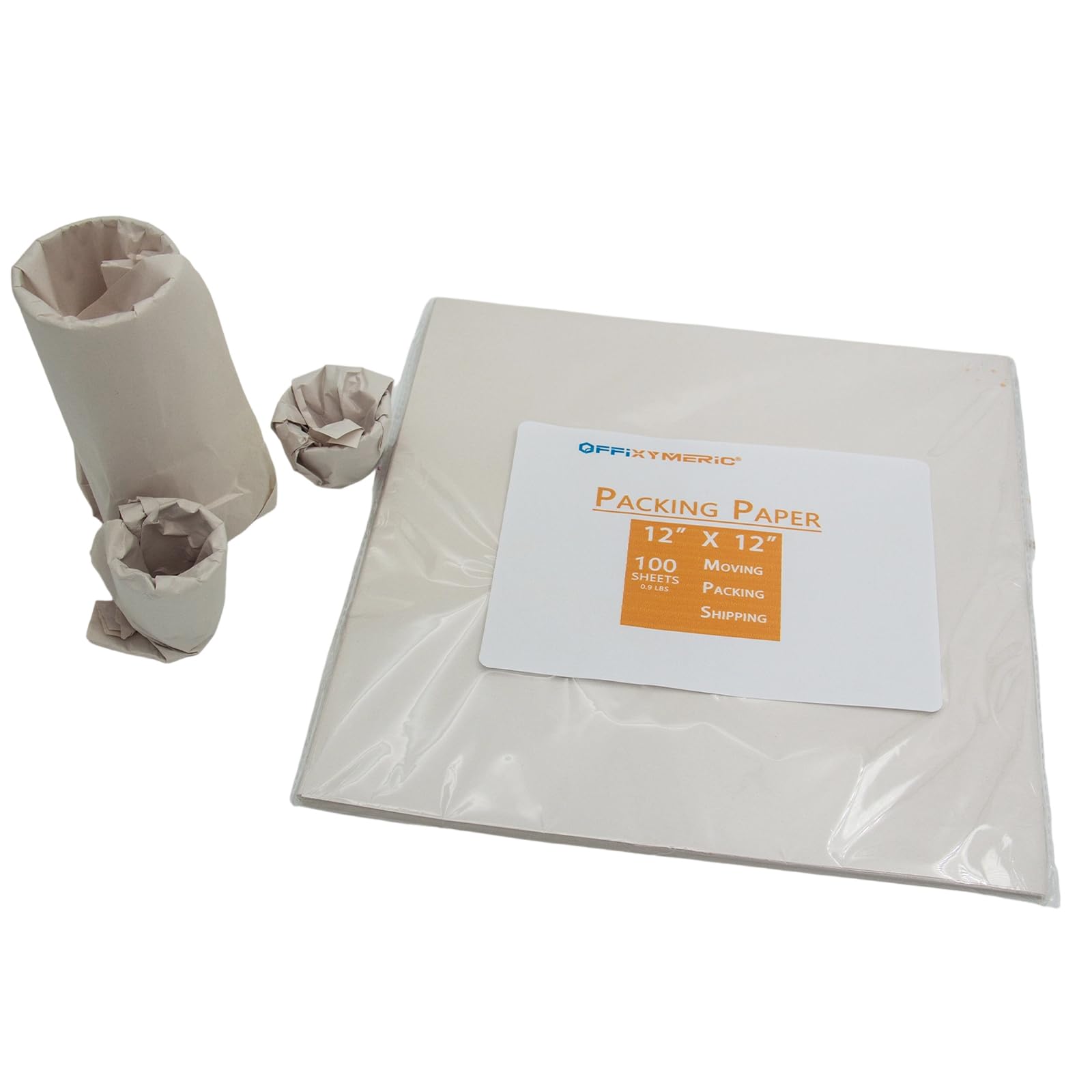 Photo 1 of 100 Sheets Newsprint Packing Paper for Moving - 12"x12" Unbleached Fragile Item Protector | 4.5lb Bulk Wrapping Paper, Bubble Wrap Alternative, Non-Scratch Box Filler (Eco-Friendly, No Wax)