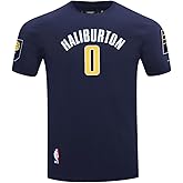 Pro Standard Mens NBA Indiana Pacers Tyrese Haliburton #0 Classic Player Short Sleeve Tee Midnight Navy M