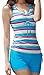 Dellytop Women's Juniors Two Piece Tankini Bathing Suits Boy Leg Swimwear