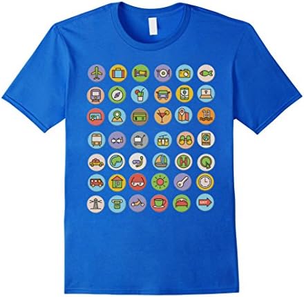 Men's Traveller Tshirt - 42 icons Medium Royal Blue