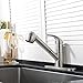 Ufaucet Commercial Stainless Steel Single Lever Single Handle Pull Out Sprayer Prep Kitchen Sink Faucets, Brushed Nickel Finished