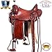 HILASON 17″ Western Big Cowboy Trail Roping Saddle Mahoganythumb 1