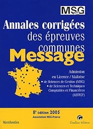 Annales corrigées des épreuves communes