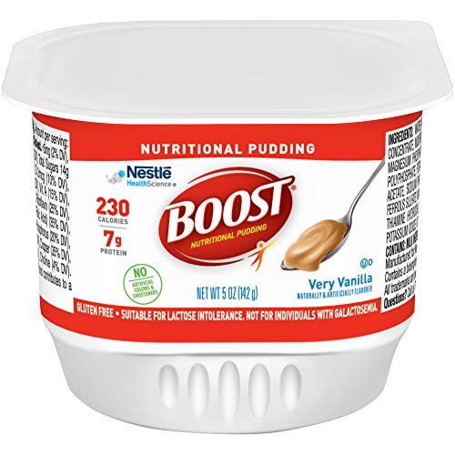 boost nutritional pudding, vainilla, tazas de 5 onzas 