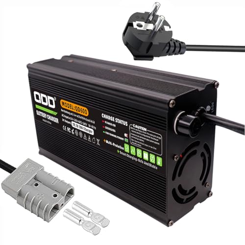 QDD LiFePO4 29.2V 20A Battery Charger with LED Indicator Light, Safety Protection Function, Suitable for LiFePO4 8S 24V 25.6V Battery Pack