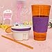ELEGIANT 500ml 2in1 Travel Snack Drink Cup Bottle Container Lid Straw for Adult Kids Cinema sport