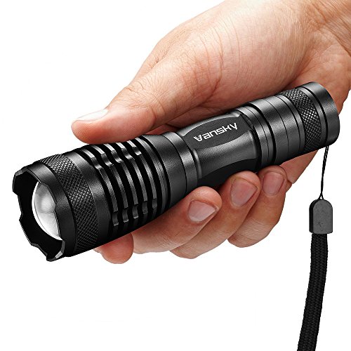 Tactical Flashlight, Vansky 700 Lumen Cree XML2 T6 Led Flashlight Adjustable Focus Zoom Tactical Light Water Resistant Camping Torch, 3 x AAA Batteries Included