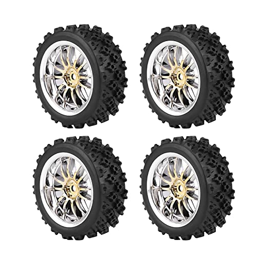 Lazmin Rubber RC Car Tires, 4pcs/set 2inch Racing Off-Road Vehicle Wheel Tires, for RC 1:10 Car Part(Gold)