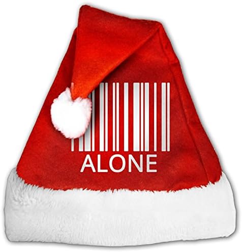 Wong Bar Code Alone Christmas Hat Santa Hat Pleuche Fabric Perfect For All Family