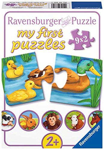 Ravensburger Kinderpuzzle - 07331 Liebenswerte Tiere - my first puzzle mit 9x2 Teilen - Puzzle für Kinder ab 2 Jahren