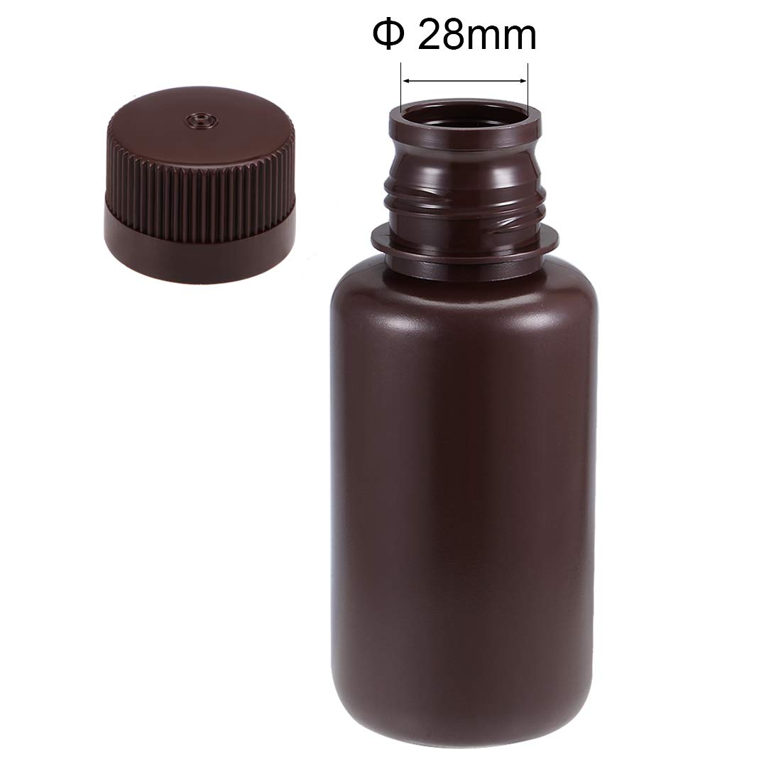 sourcing map Plastic Lab Chemical Reagent Bottle 250ml/8.5oz Small Mouth Sample Sealing Liquid Storage Container Brown 3pcs - Image 4