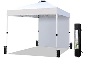 KEDY Heavy-Duty 10x10 Pop-Up Canopy Tent (with Sidewall) – Easy Instant Outdoor Use, Vented Roof, Wheeled Carry Bag, Bonus 8 Stakes/4 Ropes, Perfect for Trade Shows & Events, White