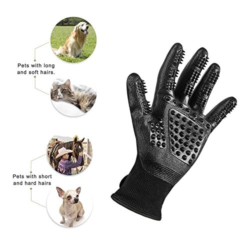 GentleShed Pet De-Shedding Grooming Gloves. BEST SELLER
