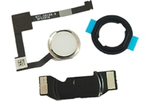 YESUN Home Button Flex Cable Assembly + Home Key Rubber Gasket and Spacer Holder for iPad Air 2, Pro 12.9 inch 2015, Mini 4,(White)