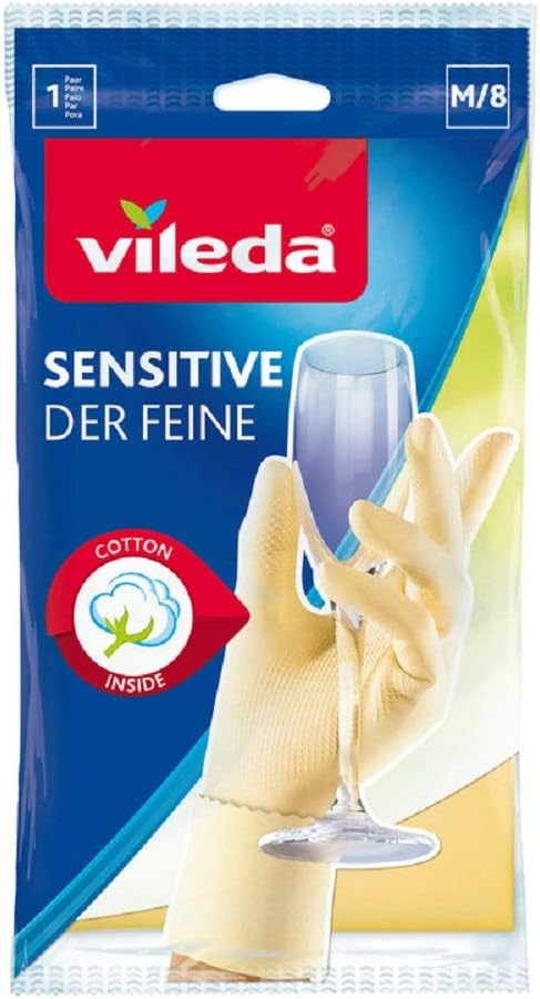 Vileda Der Feine Sensitive Gummihandschuh für maximales Tastempfinden, Größe M, 1 Paar