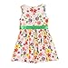 Weixinbuy Baby Girl's Cotton Polka Dots Short Sleeve Tutu Dress (7 Years, Orange(Flower))