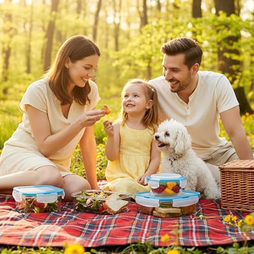 - Recipientes De Vidrio Para Alimentos - Paquete De 9 Recipientes Herméticos Para Alimentos Con Tapas Transparentes - Aptos Para Lavavajillas Y Microondas, Sin BPA