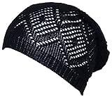 D&Y Women's Loose Knit Lightweight Large Diamond Pattern Skull Cap (One Size)