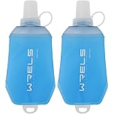 WRELS 200ml/350ml/500ml Collapsible Soft Flask,BPA Free Folding Soft Water Bottle with Hanging Ring,Lightweight TPU Hydration Flask for Running Marathon Cycling Hiking(200ml-2 Packs)