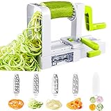 Deik Spiralizer, 5-Blade Vegetable Slicer, 2018 Model,Foldable Spiral Slicer, Strongest Heaviest Duty Veggie Pasta and Spaghetti Maker for Low Carb/Paleo/Gluten-Free Meals,with 3 Recipe Ebooks