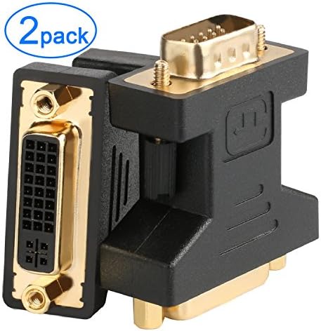 Tainston DVI-I to VGA Adapter(2 Pack)DVI24+5 Female to VGA HD15 Male Adapters