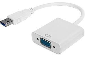 USB to VGA Adapter, USB 3.0 Male to VGA 15 Pin Female Converter, Support 1080 At 60Hz, for Desktop, Laptop, PC, Monitor, Proj