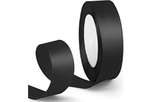 HimBen 1 Inch 25 Yards Satin Ribbon Black, Solid Color Fabric Ribbon for Gift Wrapping, Wedding, Polyester Gift Ribbon for Birthday Party Decoration, Craft, Hair, Floral, Sewing