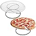 MyGift Modern Black Metal Wire Tabletop Pizza Tray Holder with Spiral Design, Pizza Box Riser Serving Display Stand, Set of 2