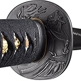 Handmade Sword - Japanese Wakizashi Sword, Practical, Hand Forged, 1045/1060/1080 Carbon Steel, Heat Tempered, Full Tang, Sharp, Wooden Scabbard