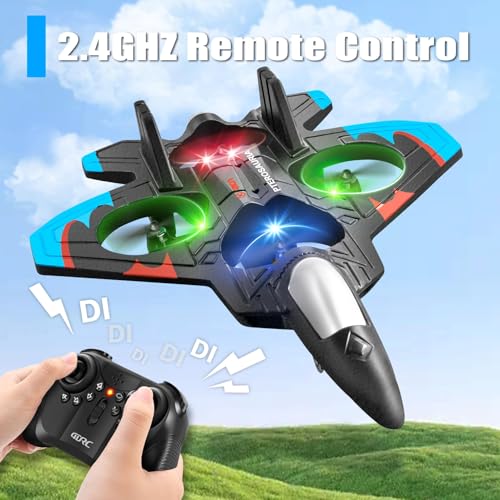 LBOYLOVE® V32 Foam Remote Control Airplanes for Kids 8-16, RC Airplane Fighter Jet with Light, 360° Flip, Gravity Sensing, Stunt Roll, Remote Control Fighter Jet for Boys, Girls, Teens and Adults