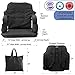 Foldable Stadium Seat for Bleachers – Deluxe Model High Backrest + Free Carry/Storage Bag– Water Resistant + Thick Padding +2 Drink Holders +Zipped Pocket (Black, Standard)