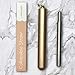 Eco-Pals | Collapsible Straw, Reusable Straws with Case Stainless Steel Metal Straws Folding Straw Drinking +1 Cleaning Brush (Rose Gold)