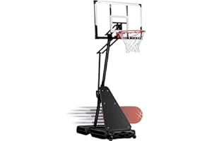 WIN.MAX Basketball Hoop Outdoor with 44 Inch Backboard and Larger Base, Portable Basketball Hoop Goal System 4.9FT-10FT Adjustable, for Youth/Adults in Backyard/Driveway